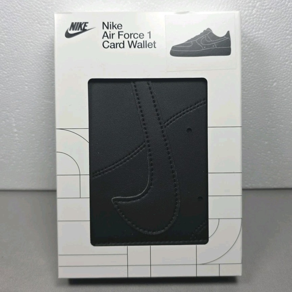 Nike‎ Icon Air Force 1 Sneaker Card Wallet Black NEW